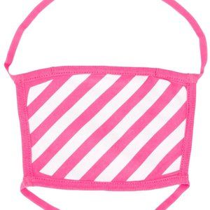 NWT OFF-WHITE Fuchsia Pink & White Diagonal Striped Face Mask